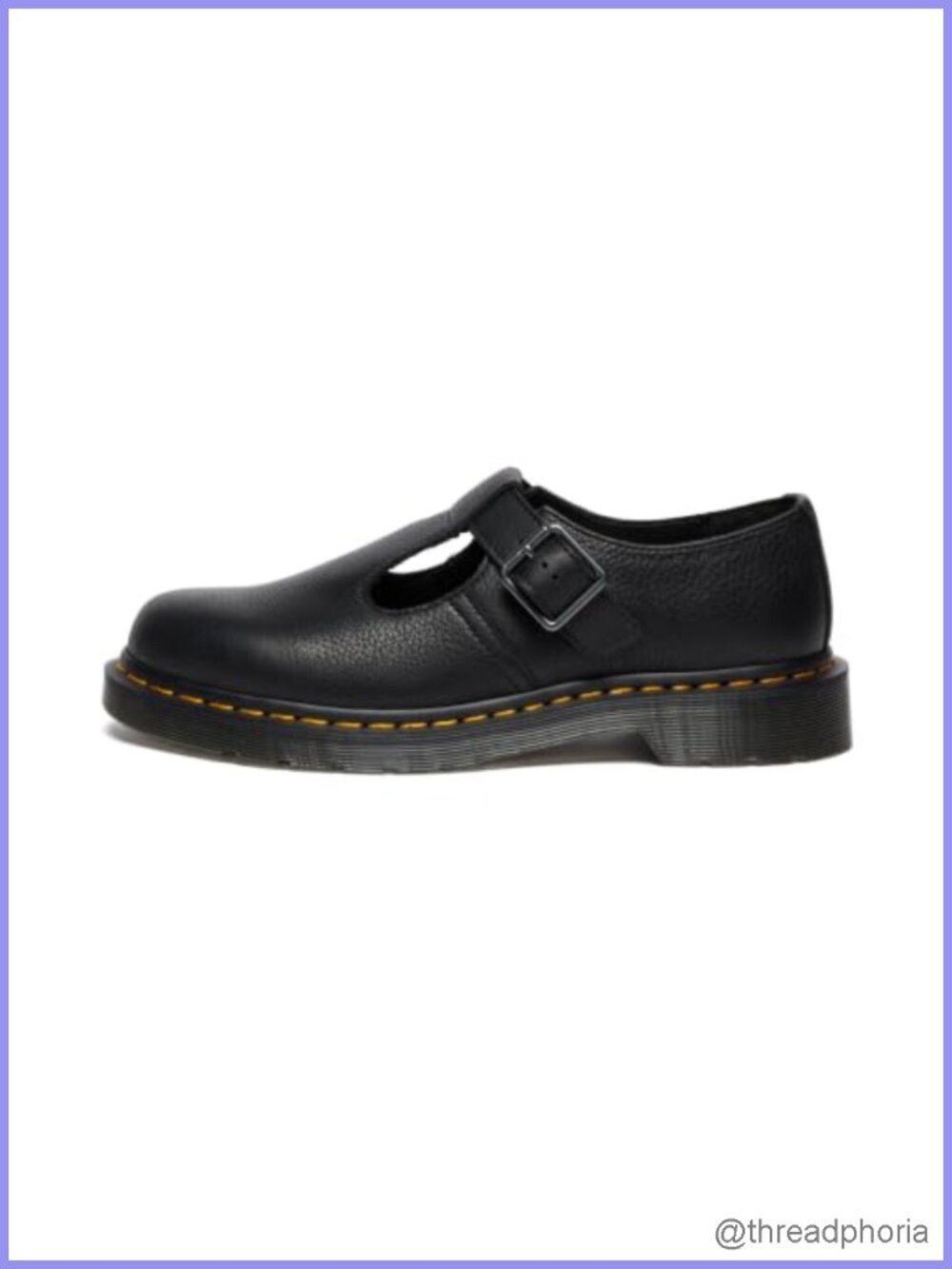 Dr. Martens Womens Polley T-bar Shoes Leather Buckle Flats